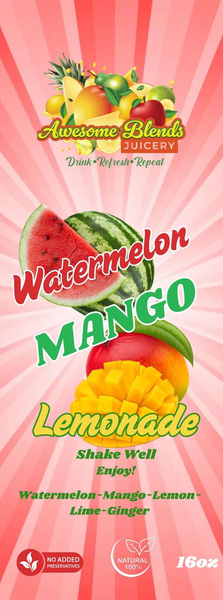 Watermelon Mango Lemonade